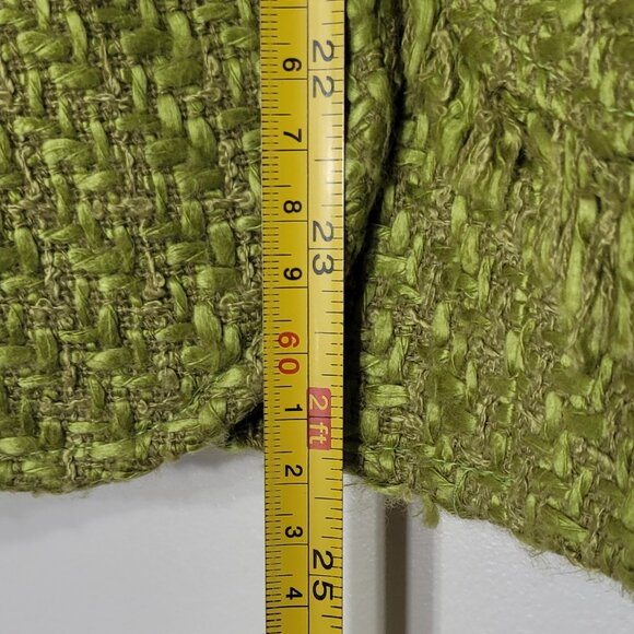 Touché Women's Green Tweed Fabric Notched Button Details Business Blazer Size 4 - Picture 10 of 13